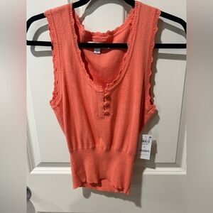 NWT Coral Sleeveless Knit Top